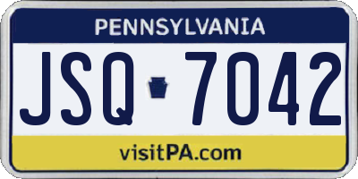 PA license plate JSQ7042