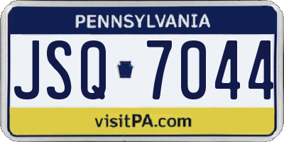 PA license plate JSQ7044