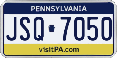 PA license plate JSQ7050