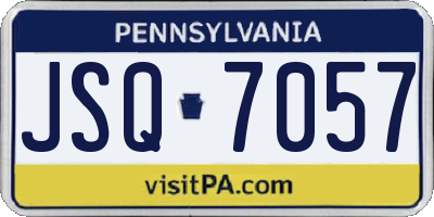 PA license plate JSQ7057