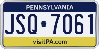 PA license plate JSQ7061