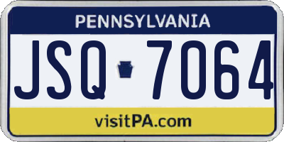 PA license plate JSQ7064