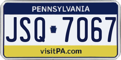 PA license plate JSQ7067
