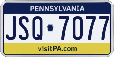 PA license plate JSQ7077