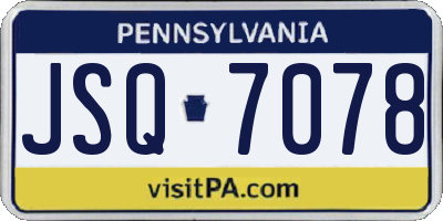 PA license plate JSQ7078