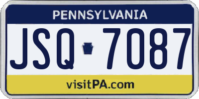 PA license plate JSQ7087