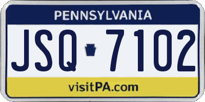 PA license plate JSQ7102