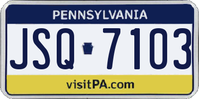 PA license plate JSQ7103