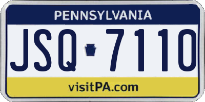 PA license plate JSQ7110