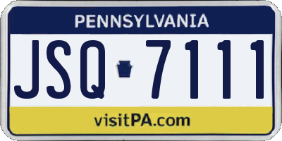 PA license plate JSQ7111