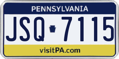 PA license plate JSQ7115