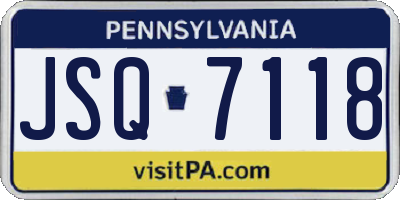 PA license plate JSQ7118