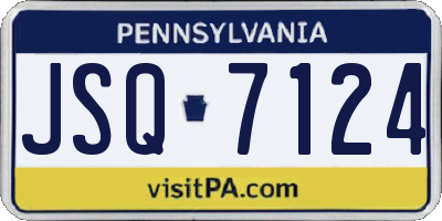 PA license plate JSQ7124