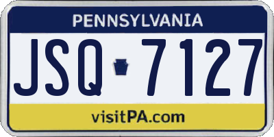 PA license plate JSQ7127