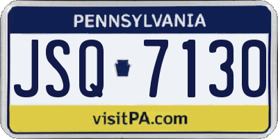 PA license plate JSQ7130