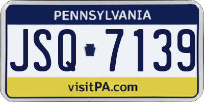 PA license plate JSQ7139