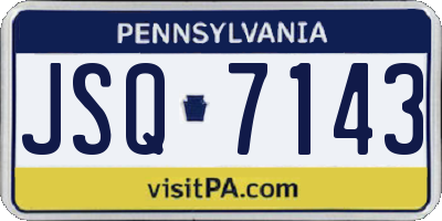 PA license plate JSQ7143