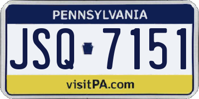 PA license plate JSQ7151