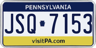 PA license plate JSQ7153