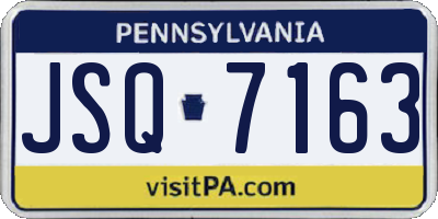 PA license plate JSQ7163