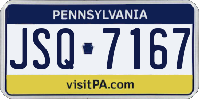 PA license plate JSQ7167