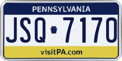 PA license plate JSQ7170