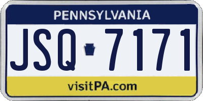 PA license plate JSQ7171