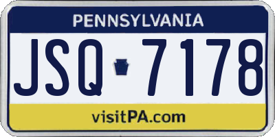 PA license plate JSQ7178