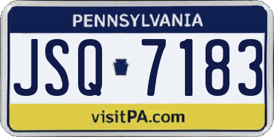 PA license plate JSQ7183