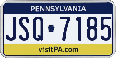 PA license plate JSQ7185
