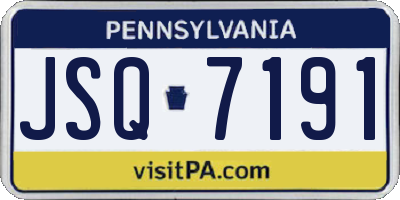 PA license plate JSQ7191