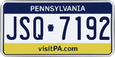 PA license plate JSQ7192