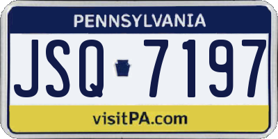PA license plate JSQ7197