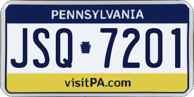 PA license plate JSQ7201