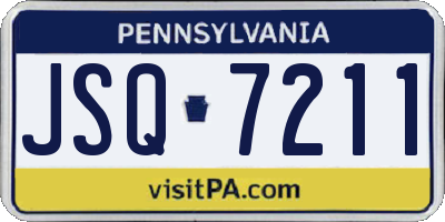 PA license plate JSQ7211