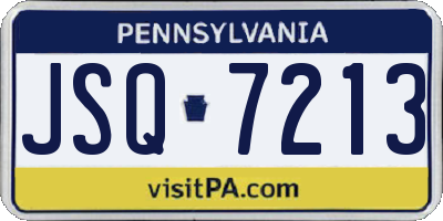 PA license plate JSQ7213