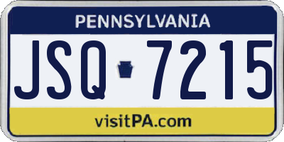 PA license plate JSQ7215