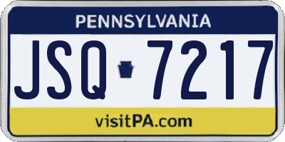 PA license plate JSQ7217
