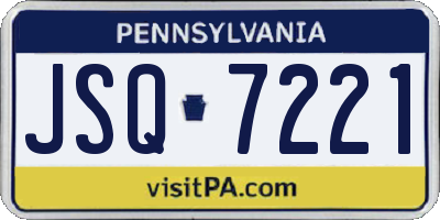 PA license plate JSQ7221