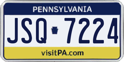 PA license plate JSQ7224