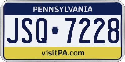 PA license plate JSQ7228