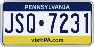 PA license plate JSQ7231