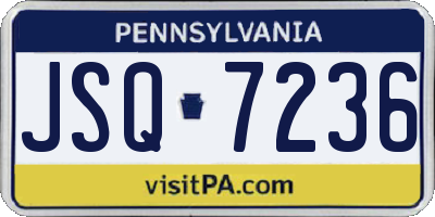 PA license plate JSQ7236