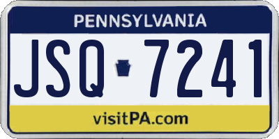 PA license plate JSQ7241
