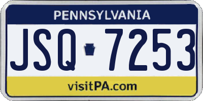 PA license plate JSQ7253