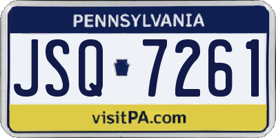 PA license plate JSQ7261