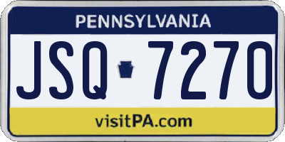 PA license plate JSQ7270