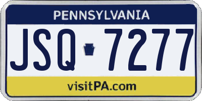 PA license plate JSQ7277