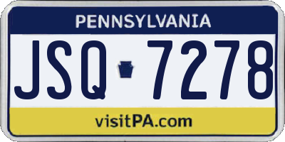 PA license plate JSQ7278