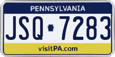 PA license plate JSQ7283